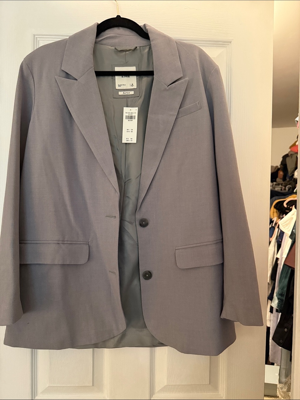Abercrombie women’s Light Gray boyfriend Two-Button Blazer w/ matching tube top